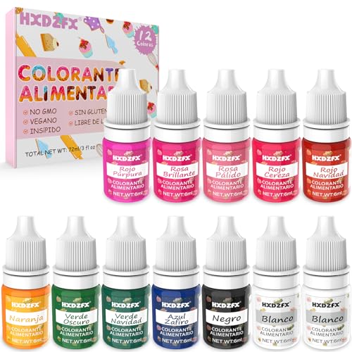 Colorante Alimentario 12 Colores Set Liquido