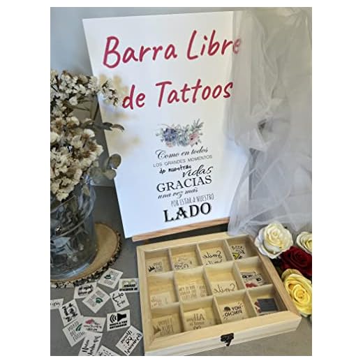 Uvimark - Barra Libre de Tatuajes - Más de 260 tatuajes temporales para boda - Calcomanías para bodas con diseños variados - Tatuajes para bodas
