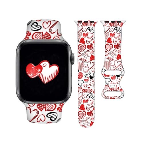 Christmas Halloween Watch Band Compatible With Watch 38mm 40mm 41mm 42mm 44mm Thanksgiving Day Holiday Silicone Strap Replacement Wristbands for iWatch Bands Series 10 9 8 7 6 5 4 3 SE Ultra