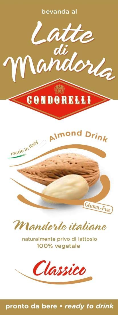 Condorelli Almond Drink Classico 6x1 L pflanzlicher Mandeldrink glutenfrei laktosefrei italienisches Rezept