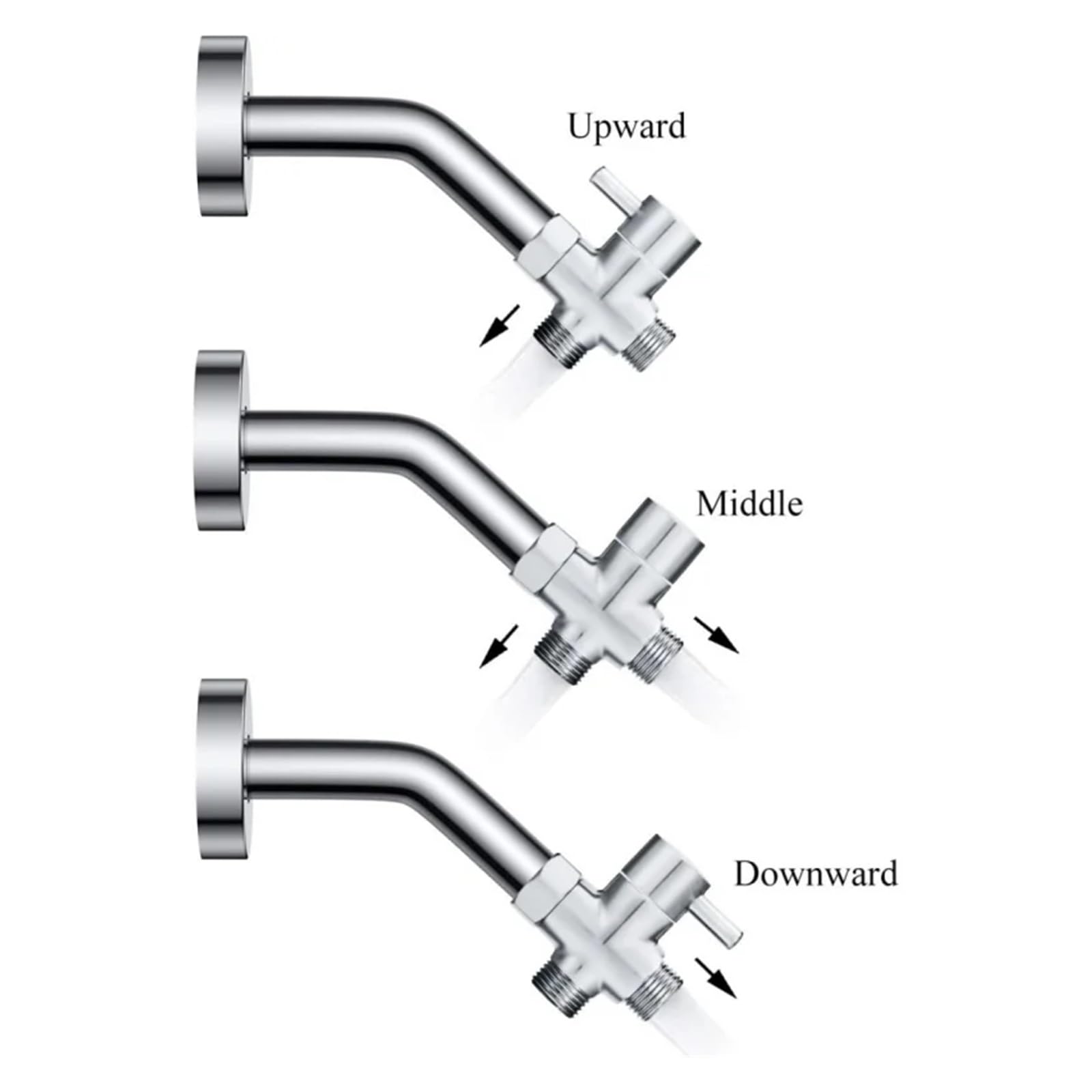 VáLvula Desviadora Ducha Válvula desviadora de ducha de latón de 3 vías G1/2", separador de agua, adaptador en T, grifo ajustable, repuesto(3 Way Diverter-B)