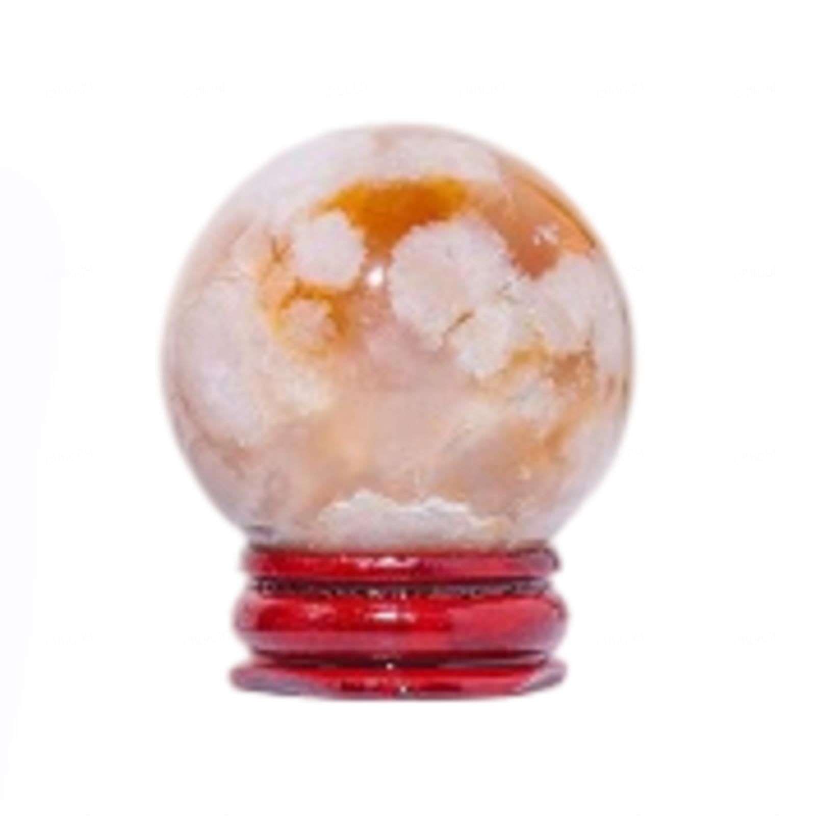 PKNVKZIDK Stone Agate Sphere Polished Crystal Ball Rock Quartz Divination Decoration Gift