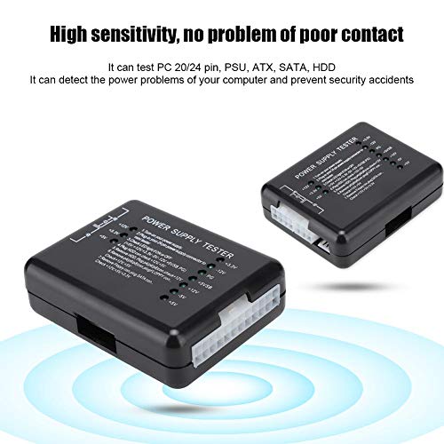 Tester per alimentatore per PC 24Pin, connettori PSU/ATX/SATA/HDD Tester per alimentatore con spia, nero - Alimentatore - Immagine 4