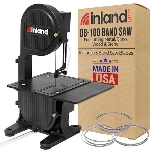 Inland Craft DB-100 Band Table Machine for Cutting Stained Glass, Diamond Blade Band, Lapidary...