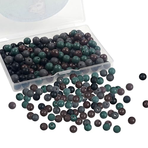 OROOTL Lot de 200 perles de pêche à la carpe en caoutchouc souple pour pêche à la carpe 4 mm, 5 mm, 6 mm, 7 mm, 8 mm