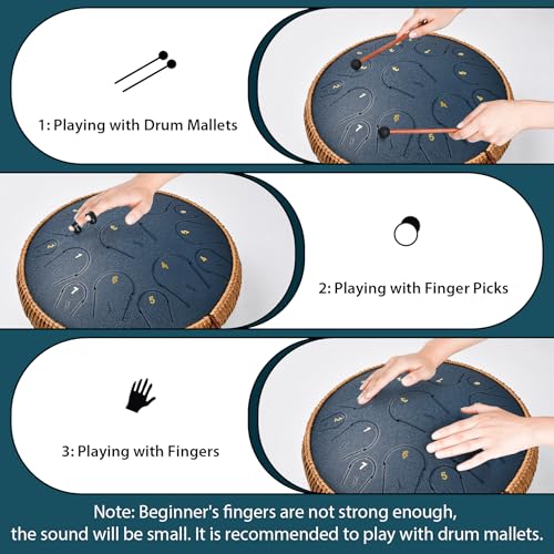 Lidguni 14INCH-JELLYFISH Steel Tongue Drum - 14 Inch 15 Note Tongue Drum thumb #3