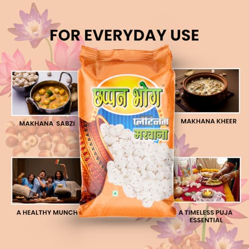 Image of Chappan Bhog Platinum Makhana 100g | 6+ Suta Jumbo Foxnuts (Phool Makhana) | Premium Raw Makhana (Lotus Seeds) | High Protein, Gluten Free Healthy Snack | Ready to Eat | Fasting and Evening Diet Snack