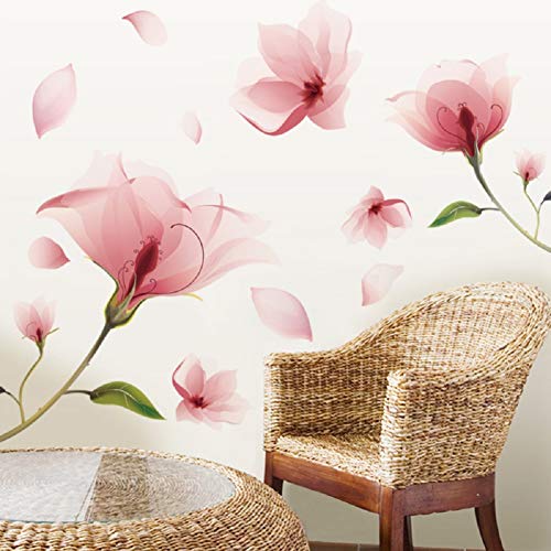Sworna nature series 36 x 80-inch 3d pink flowers remov…