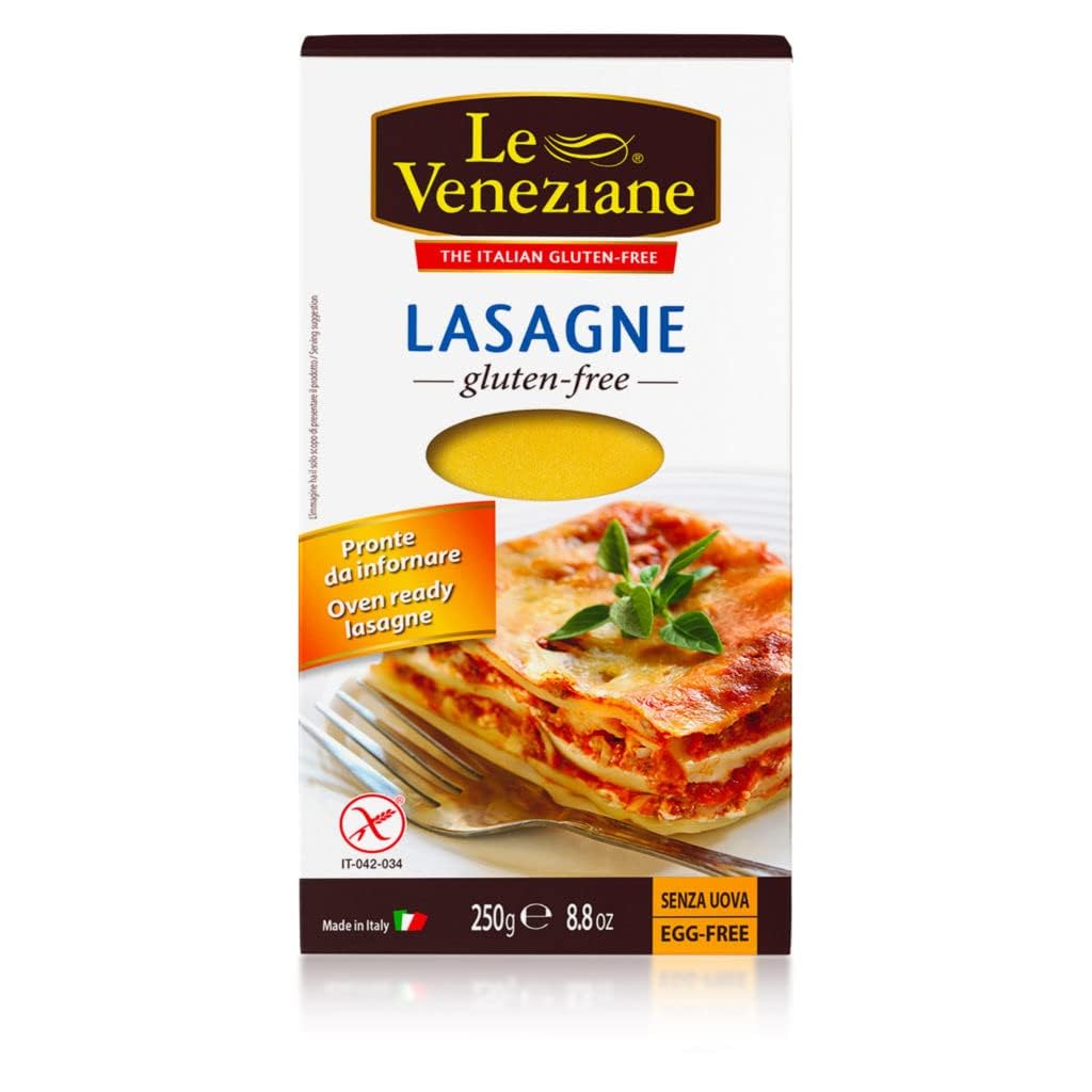 Lasagna Pasta Gluten Free 250g | Authentic Italian Pasta Sheets for Baking | Premium Quality Corn & Rice Blend | Non-GMO | Made in Italy [Pack of 4]