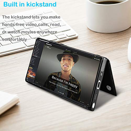 Tekcoo Galaxy Note 20 Ultra Wallet Case, Luxury Pu Leather, Id/Card Slots, Magnetic Closure, Kickstand, Slim Protective Cover [Black] #TOP3