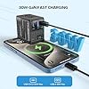 Universal Travel Adapter, 30W GaN International Power Adapter with 2 USB C and 1 USB A, All in One Travel Plug Adapter, Worldwide Outlet Wall Charger Converter for EU US UK AU 200+ Countries. #3