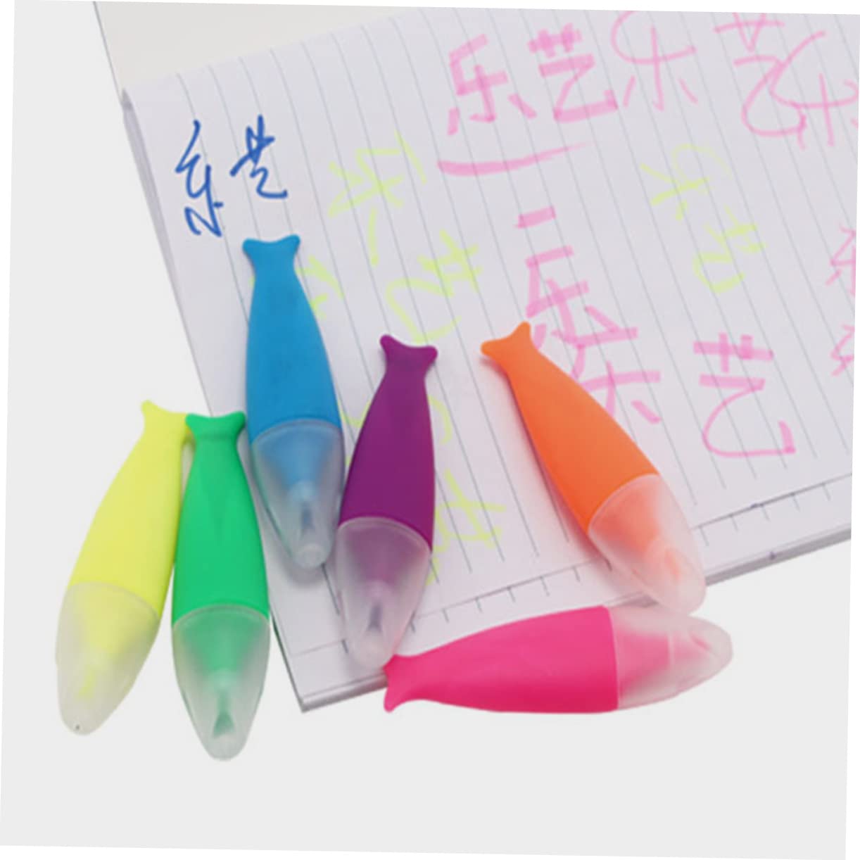 DOITOOL 60 Stück Bunte Textmarker Fischform Schnelltrocknende Marker Stifte für Schüler Kreatives Marker Set Bulk Highlighters Farbige Highlighter Stifte für Notizen und Schule