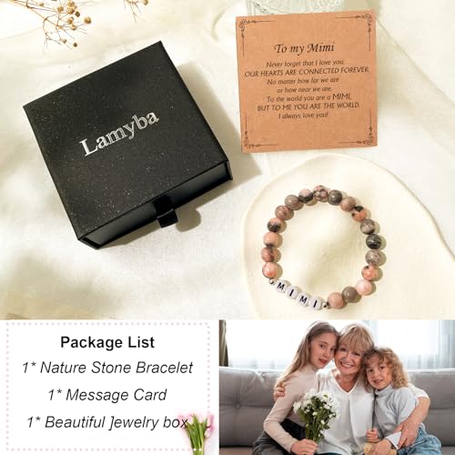 Lamyba Gigi/Mimi/Nana/Mama Gifts, Unique Nana Bracelet for Grandma/Special Mama Bracelet for Mom, Perfect Presents for Women for Christmas, Thanksgiving Day, Mother's Day, Natural Stone Chakra Bracelet4