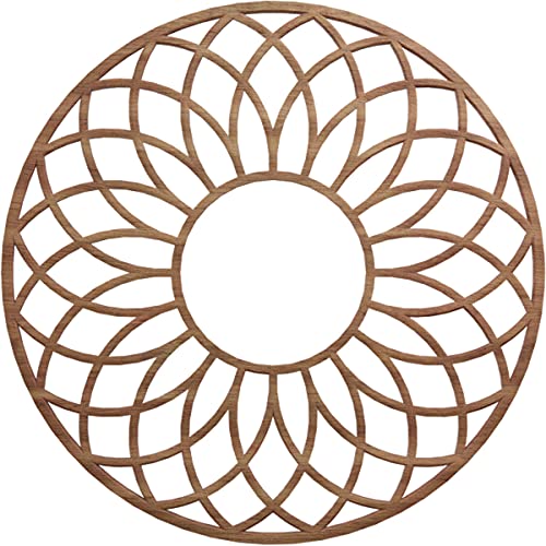 Image of Ekena Millwork 20 inchOD x 6 7 /8 inchID x 3 /8 inchT Cannes Wood Fretwork Pierced Ceiling Medallion, Walnut
