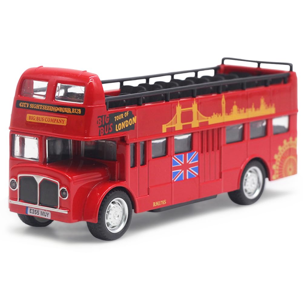 MIFKLMV Classic Bus Double Decker Red Bus Models Toy
