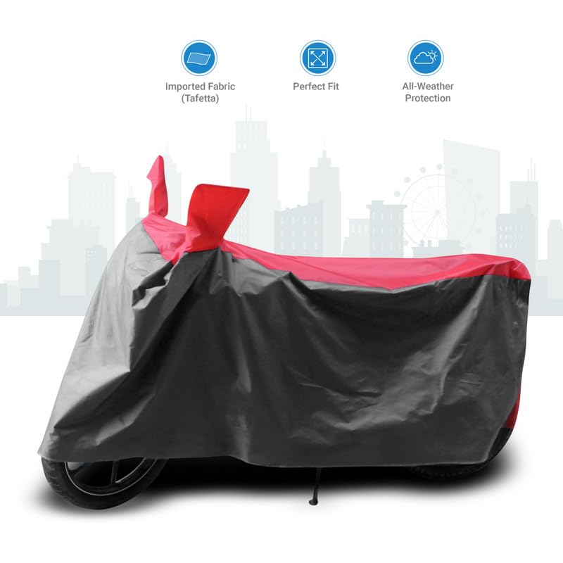 Image of Teenox Scooter Body Cover Compatible with Honda Dio 125 H-Smart Scooter Bike Rain Sun Heat UV Ray Dust Protection Cover - Gray&Red