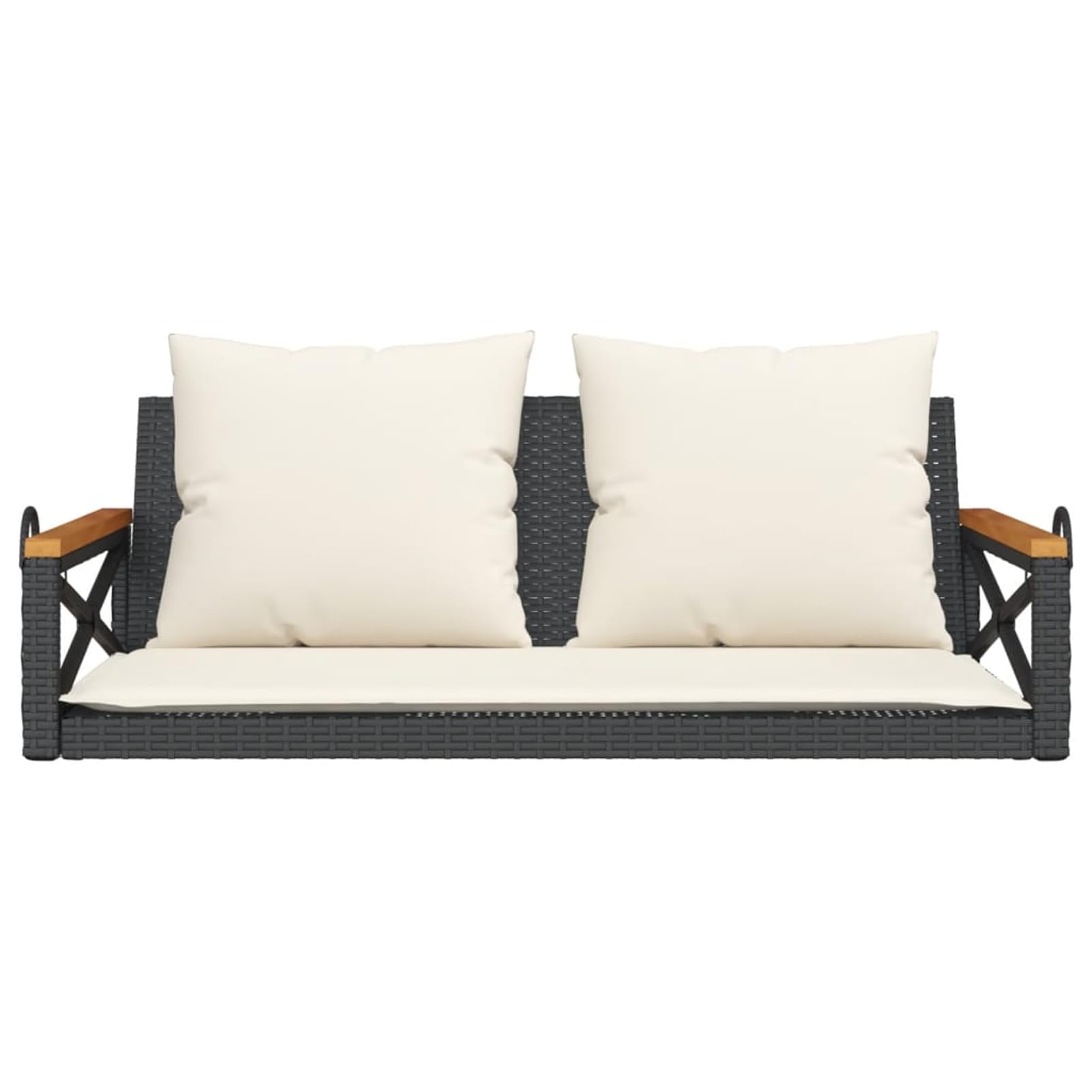Schaukelbank mit Kissen | PE-Rattan | Bequemes Sitzen | Hängebank | Schwarz Model368155