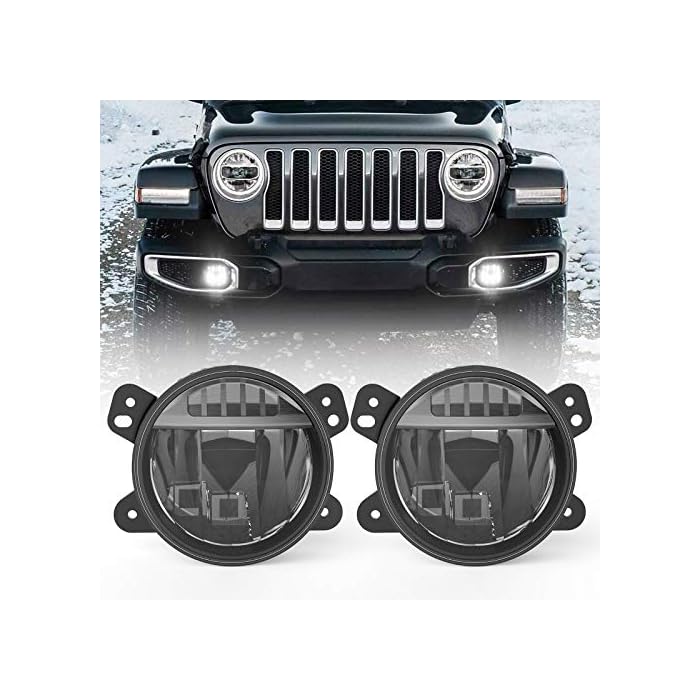 Buy BUNKER INDUST 4" LED Fog Lights Compatible for Jeep Wrangler JL