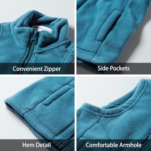 Image of LittleSpring Boys Girls Fleece Vest Sleeveless Jacket Full-Zip Fall Winter Warm Outerwear