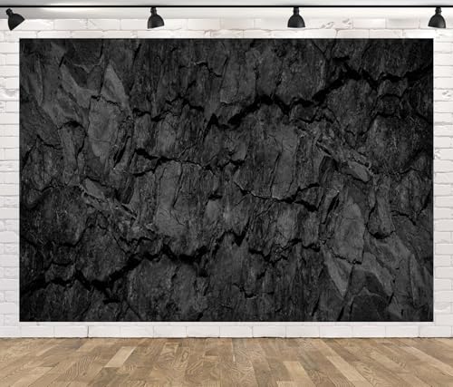 Fondo Fotográfico Tela 7x5ft Negro Piedra Cueva miniatura 3