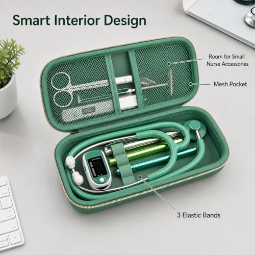 Image of ALKOO Stethoscope Case for 3M Littmann Classic III /Cardiology IV, Midnight | for MDF Acoustica Stethoscopes, for Nurses, Doctors, Nursing School Essentials, Students, Clinic, EMS, Travel, Hard Bag Only