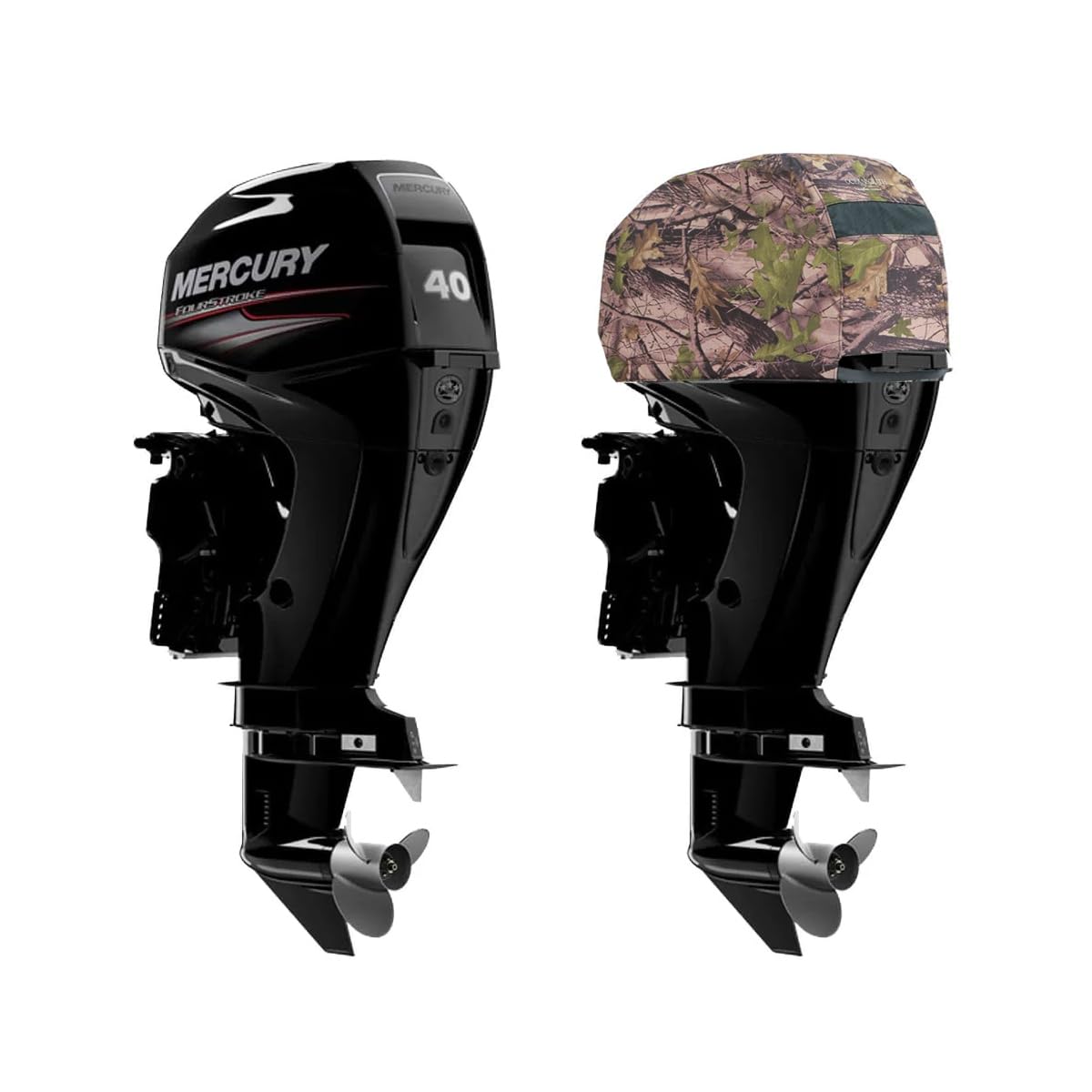 Copertura Per Motore Fuoribordo Mercury Marine 4 Tempi - Nera, Resistente UV, Con Interno In Tessuto Non Tessuto