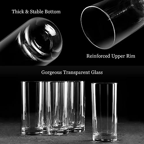 Image of bellemax Italian Premium Water and Juice Glasses Set of 6 and Jug Set Combo,(6 Pieces Glasses 350ML and 1 Water Juice Jug 1 Liter), Transparent, Glass and Jug Set (Lining A)