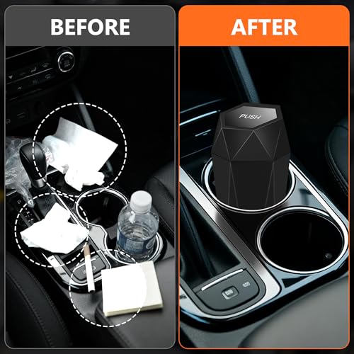 Image of Car Trash Can with Lid - 2-Pack, Interior Accessories for Vehicles, Leakproof Garbage Can with 30 Detachable Trash Bags, Multipurpose Organizers and Storage Solutions for Home and Office