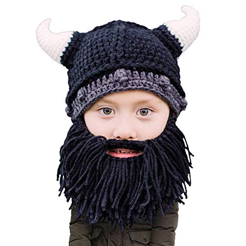 Beard Head Kid Viking Beard Beanie - Horned Hat...