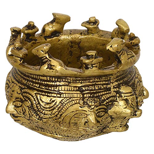 Image of eCraftIndia Brass Auspicious Nandi Kalash for Religious Offerings