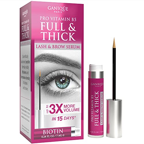 Ganique Pro Vitamin B5 Full & Thick Lash + Brow Serum, Apply Nightly For Thicker, Fuller Brows And Eyelashes, 7Ml #TOP2