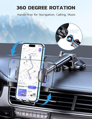 Image of CIRYCASE Car Phone Holder, [Ultra Powerful Suction] Universal Dashboard Phone Holder for Cars, Hands-Free & Case Friendly (Cradle Car Dashboard 002)
