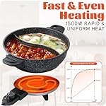 4L Electric Hot Pot with Divider - Dual-Flavor Shabu Shabu Pot with Slow Cooker Function, 1500W, Ideal for Family Meals & Social Gatherings, Black - Image 2