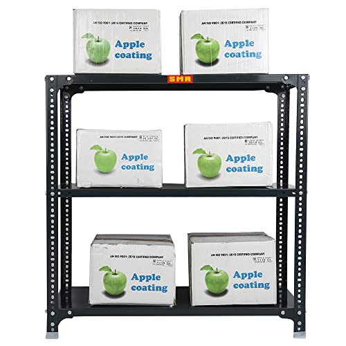 Image of SMR Prime CRC Sheet 22 Gauge Multipurpose Slotted Angle Rack with 3 Shelf For Home, Office & Industry - (36X36X15 In, 11 Kg | 16 Gauge Angle-Grey)