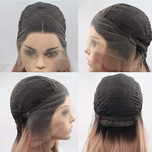 Miniatura 7 de xiweiya Peluca de encaje frontal morada, larga, sedosa y lacia, color morado piano, peluca de encaje frontal, línea capilar natural, peluca de fibra