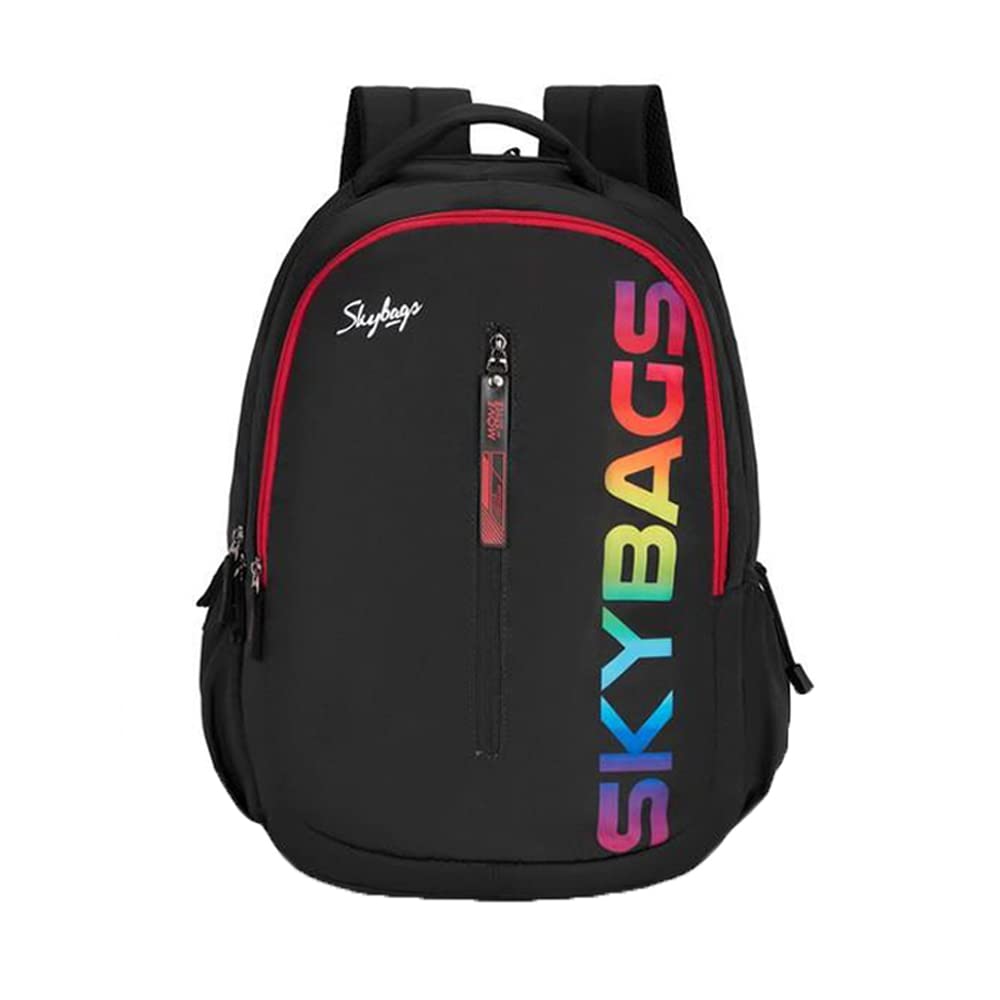skybags Drip 08 4 Compartment School Backpack, Large, Black, Polyester, Printed Pattern, Lightweight and Durable-picture-35