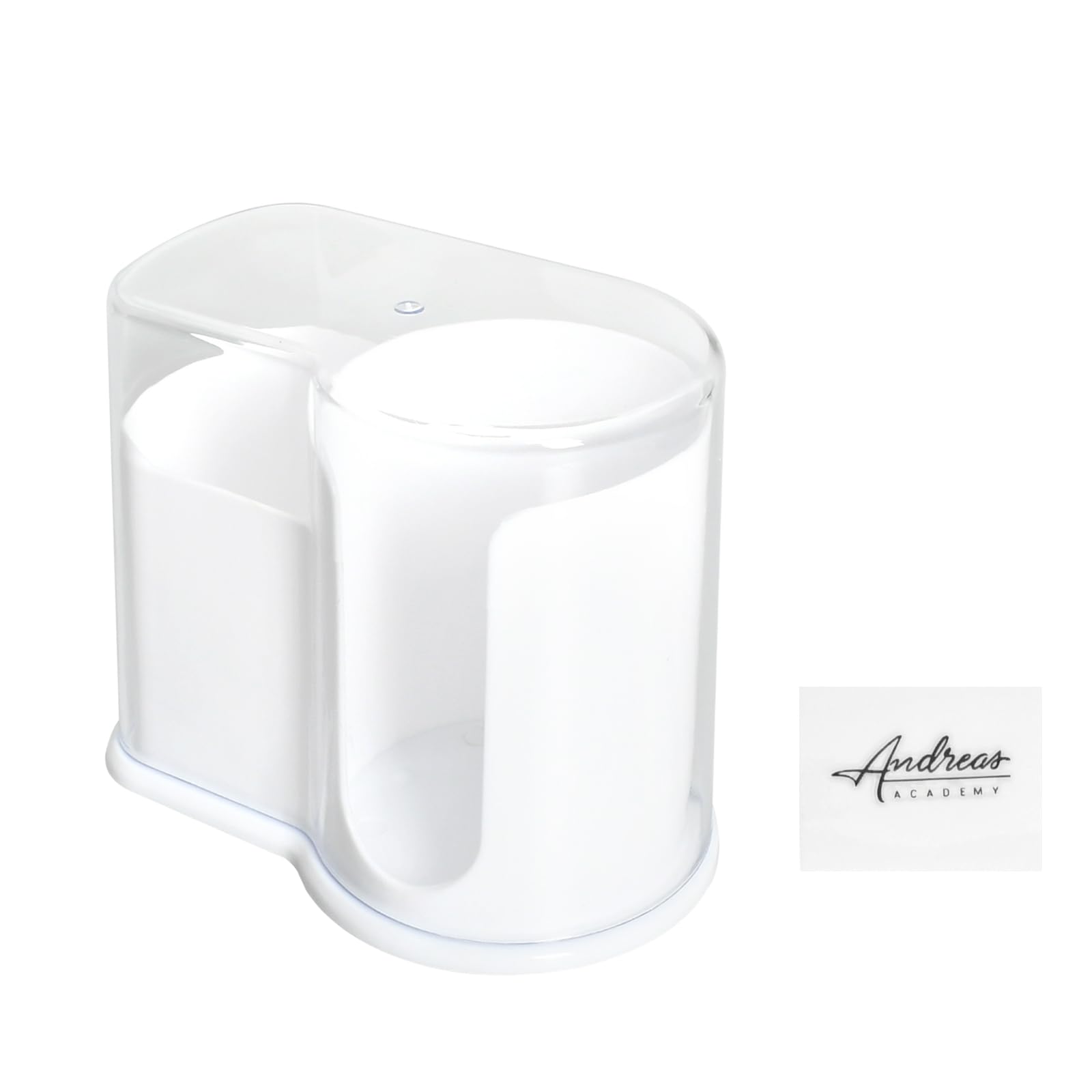 Cotton Pad Holder, Plastic Cotton Bud Holder with Dust-Proof Clear Lid, Makeup Pads Container, Swab Floss Dispenser, Cosmetics Storage, Organizer for Bathroom Vanity Bedroom Living Room, White