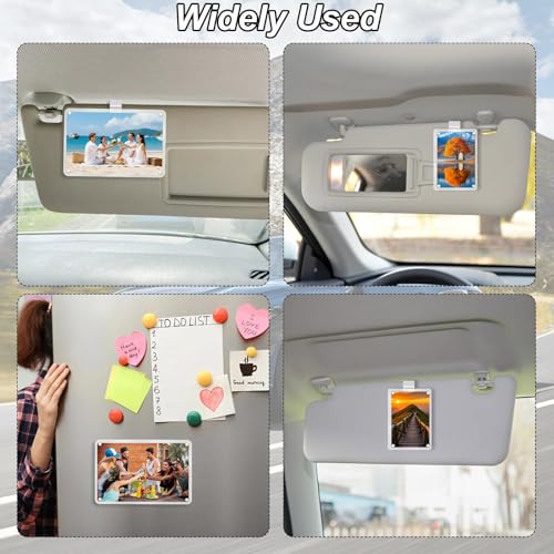Image of 2Pcs Car Sun Visor Photo Folder, Meaningful Car Accessories for Women Acrylic Magnetic Visor Photo Clip for 3 inch & 4 inch Photos, Holiday Gifts Suitable for Gifting to Family & Friends