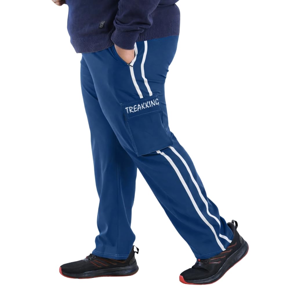 Men’s Trekking Cargo Track Pants | Black Regular Fit Sports Lower with Side Stripe & Flap Pocket | Gym Jogger for Running, Hiking & Casual Wear-picture-35