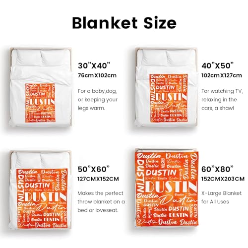 Name Blanket Personalized Name Blanket Customized Blanket with Name Text for Adult Kid Birthday Christmas Mothers Fathers Valentines Day Gift