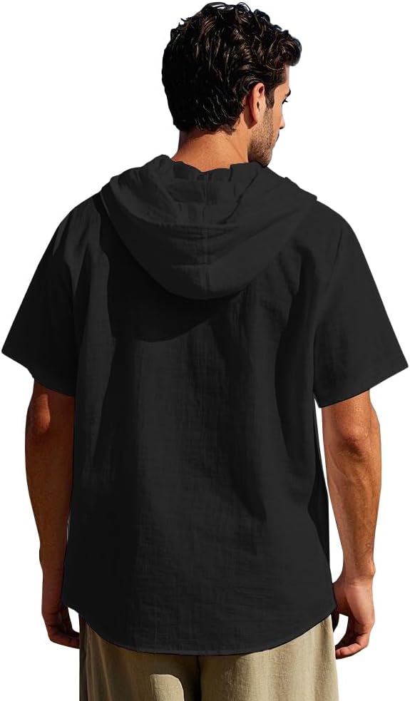 Men's Guayabera Shirts, Linen Shirt & Linen Hoodie - Long/Short Sleeve Button Down, Lightweight Hawaiian Beach Tops - Image 2