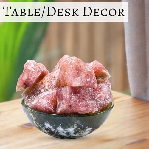 Image of Amazing Gemstone Strawberry Quartz Raw Crystals and Healing Stones, Natural Rocks for Tumbling and DIY Raw Stones and Crystals (2 Pieces)