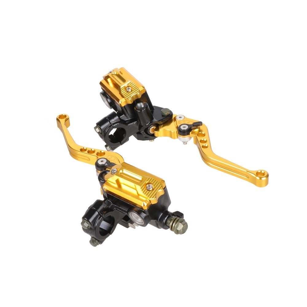 CNLJPHFHO 22mm Adjustable Hydraulic Brake Clutch Master Cylinder Lever for Motorcycle(Gold)