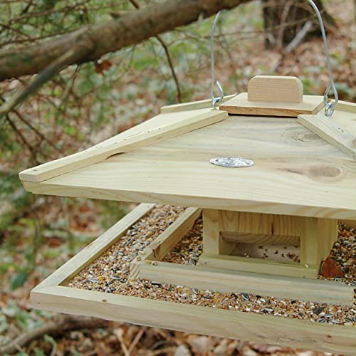 windschief-living Vogelfutterhaus BENIKO aus Kiefernholz, Vogelhaus, Futterstelle Silo, 38,5 cm