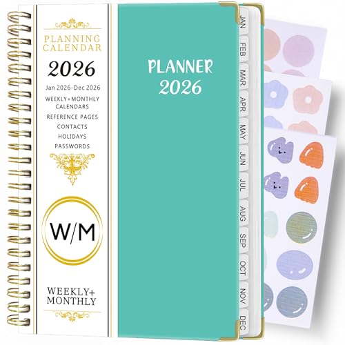 FENSPARK XPW[ 2026N1n܂A5TCY蒠 L VXe蒠 vi[ }X[&EB[N[  ԊǗm[g rWlX n[hJo[ 22×16cm (F)