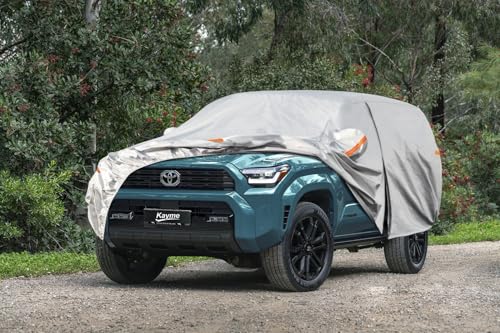 Image of Kayme 6 Layers SUV Car Cover Custom Fit for Toyota 4Runner(2002-2024) Waterproof All Weather for Automobiles, Outdoor Full Cover Rain Sun UV Protection.Silver