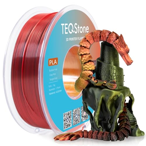 Image of Tri Color Silk PLA Filament 1.75mm Red Gold Black 1KG, Shiny High Gloss Finish, Seamless Color Transition, Neatly Wound, Accuracy + /-0.02mm Vacuum Packaging