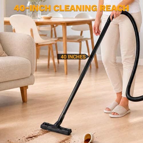 DEKOPRO Shop Vacuum Wet and Dry:4-Gallon 3 Peak HP Portable Shop Vac, Car Vacuum with 6Ft Hose, 10 Ft Cord, Wet Dry Vacuum Cleaner with Filter and Brush Accessories for Homes, Pets, and Cars by DEKOPRO - Image 2