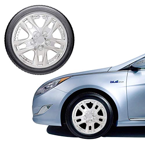 Oshotto Premium OSHO-WC04C 12-inch Black Chrome Finish Universal Fitting-Push Type Car Wheel Cover (Set of 4)