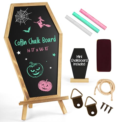 Coffin-Chalk-Board-Blackboard-with-Mini-Coffin-Spooky-17x105-inches-Eraseable-Letter-Board-for-Gothic-Wedding-Halloween-Decor Coffin Chalk Board Blackboard with Mini Coffin Spooky 17×105 inches Eraseable Letter Board for Gothic Wedding Halloween Decor